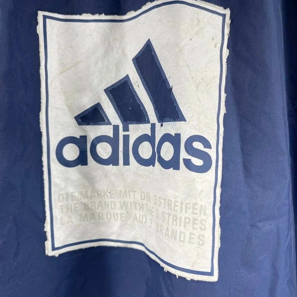 Vintage Adidas Track‎ Adibreak Jacket XL Blue 3 Stripes Logo Hooded Snap Graphic